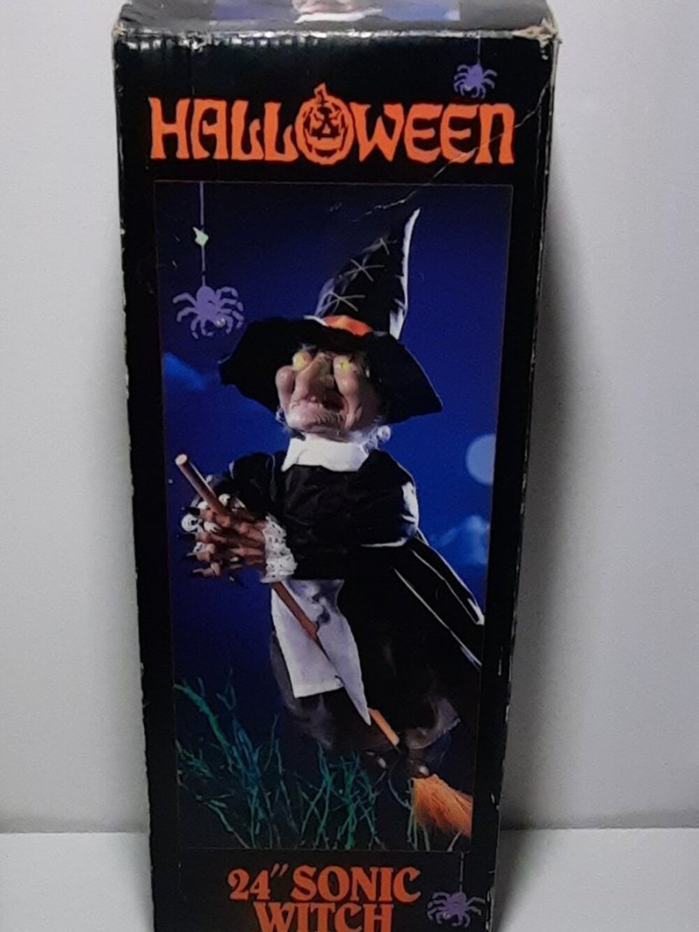 Vintage 24" Sonic Witch Halloween Prop Box Light Sound Partially Working AS IS